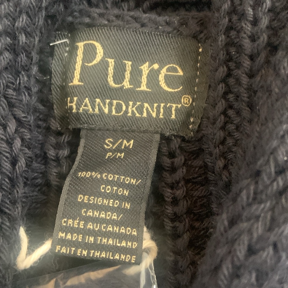 NWT “Pure Handknit” Brand Black Knit Open-Front Shawl Cardigan - Picture 16 of 17